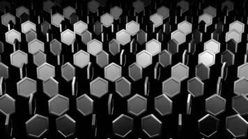 prata abstrato hexágono rotação fundo vj ciclo dentro 4k video