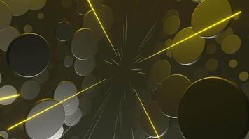 ouro e prata abstrato círculos forma movimento fundo vj ciclo dentro 4k video