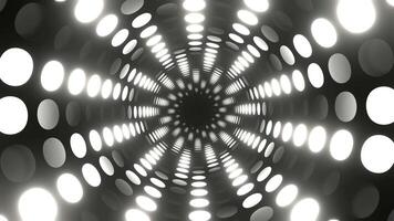 White Abstract Neon Circle Light Rotation Background VJ Loop in 4K video