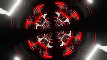 vermelho e branco néon brilho trevo túnel fundo vj ciclo dentro 4k video