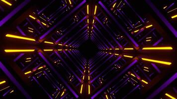 Orange and Purple Movement Through Neon Frame Background VJ Loop in 4K video