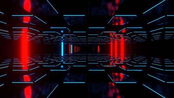Red and Blue Abstract Strobe Wave Corridor Background VJ Loop in 4K video