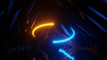 Orange and Blue Abstract Environment Background VJ Loop in 4K video