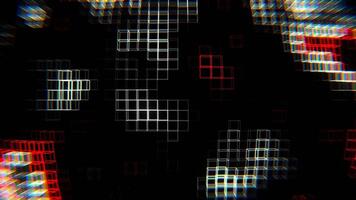 Red and White Neons Cubic Frame Waves Background VJ Loop in 4K video