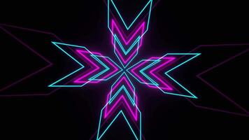 Cyan and Pink Neon Arrows Rotated Background VJ Loop in 4K video
