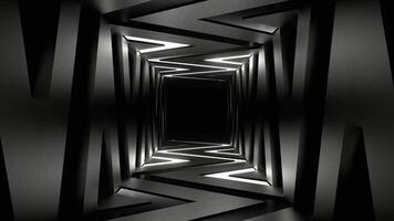 White Neon Curve Lines Corridor Background VJ Loop in 4K video