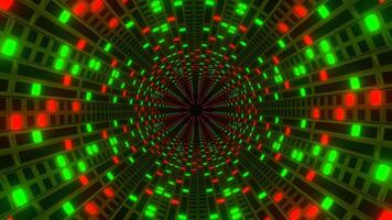 Red and Green Neon Circular Light Strobe Tunnel Background VJ Loop in 4K video