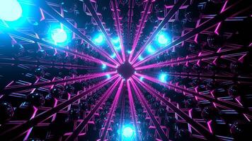 Rosa e azul brilhante brilho estroboscópico túnel fundo vj ciclo dentro 4k video