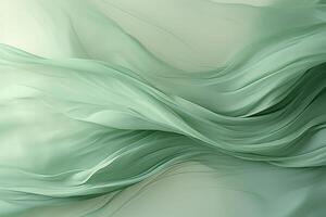 Abstract dusty green background in the form of waves from light fabric photo