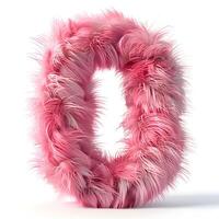 Fluffy Zero A playful and soft depiction of the number zero crafted from fluffy pink fluff adding charm and lightness photo