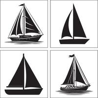 Four different sailboats in different shapes vector