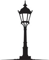 Black and white lamp post simple design vector