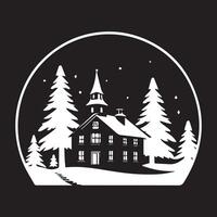 winter house silhouette design vector