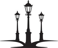 Black and white lamp post simple vector