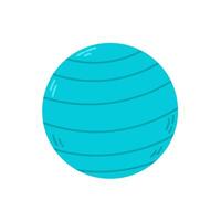 Inflatable blue stability ball for balance, core training, yoga and Pilates exercises vector