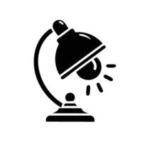 Lamp icon in solid black vector