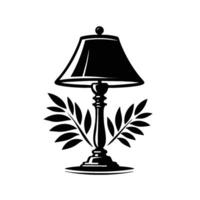 Lamp Shade With Leaves in Solid Black vector
