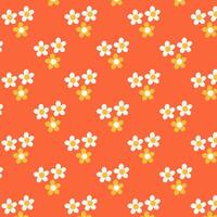 Seamless floral pattern with white and yellow daisies. White and yellow daisies pattern on an orange background, perfect for textiles, wallpapers, and design projects. vector