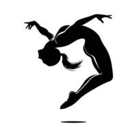 Black Gymnast Silhouette with Elegant Form vector