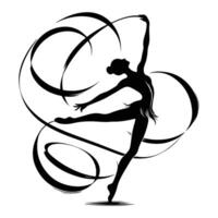 Dynamic Gymnast Silhouette in Action Pose vector