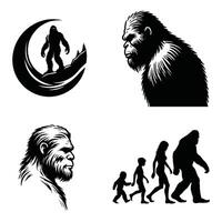 Paranormal Beast Silhouette Cryptid Vibes vector