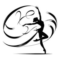 Gymnast Silhouette in Tumbling Motion vector