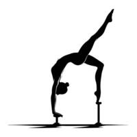 Abstract Female Gymnast in Floor Routine Pose vector
