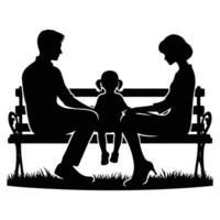 Strong Family Unity Black Silhouette Design vector