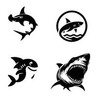 Fierce Ocean Predator Shark Silhouette Illustration vector