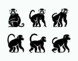 High Quality Baboon Silhouette EPS Template vector