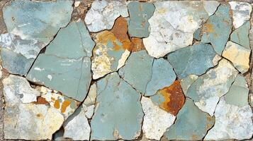 Irregular stone wall texture, outdoors, close-up, design background photo
