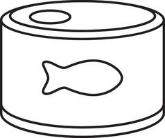 illustration of canned pet food, simple linear icons, doodle and sketch style, hand-drawn, isolated on a white background vector