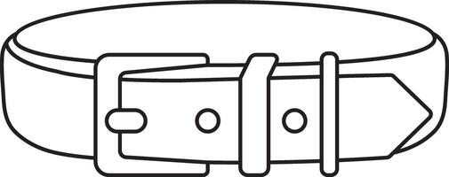 illustration of a leather dog collar, simple linear icons, doodle and sketch style, hand-drawn, isolated on a white background vector