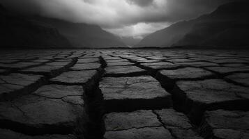 Cracked earth, valley background, drought, monochrome, environmental photo