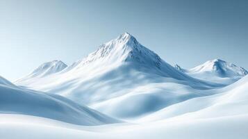 Snowy mountain peak, winter landscape, serene background, nature scene, ideal for travel or nature documentaries photo