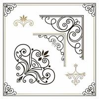 decorative frame with floral elements vector