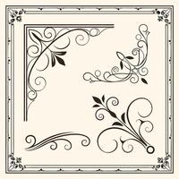 set of decorative elements for the frame, corner and other decorative elements vector