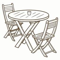 wonderful a drawing of a table and chairs vector