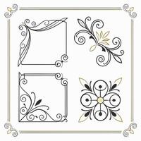 four different designs for decorative elements vector