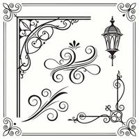 set of decorative elements for the frame, decorative elements for the frame, decorative elements for the frame vector