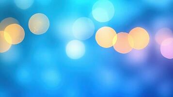 Blue bokeh lights background, abstract design, website banner photo