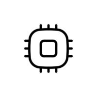 Minimalist CPU icon. in simple a style. illustration for technology, computer hardware, processor, chip, and IT concepts. Ideal for website, app design, and graphic design projects vector