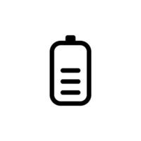 battery icon indicating charge level. perfect for mobile apps, websites, and user interfaces. Black and white silhouette on a transparent background. color editable vector