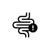 Intestine Problem Icon. Digestive System Warning Sign. color editable vector