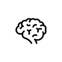 human brain icon in simple style. Perfect for medical, educational, or technology related designs. Isolated on transparent background. color editable vector