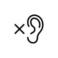 deaf ear icon. Symbolizes deafness, hearing loss, inability to hear, or the concept of ignoring something. Suitable for medical, disability. color editable vector