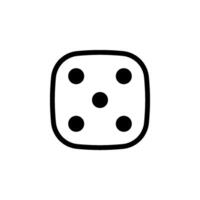 dice icon. Perfect for illustrating concepts related to games, chance, risk, luck, probability, or decisions. color editable vector