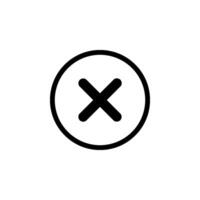 close or cancel icon. Cross symbol inside a circle. design vector