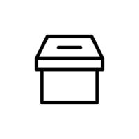Donation box icon. collection box, or ballot box. suitable for use in websites, apps, or print materials related to charity, voting, and collections. vector