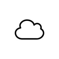 Cloud icon. Clean and modern design suitable for weather forecasts, cloud computing, or general design elements. Isolated on blank background for easy integration vector